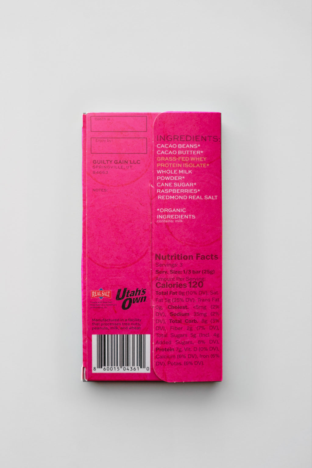 48% Raspberry Milk Chocolate  20g protein