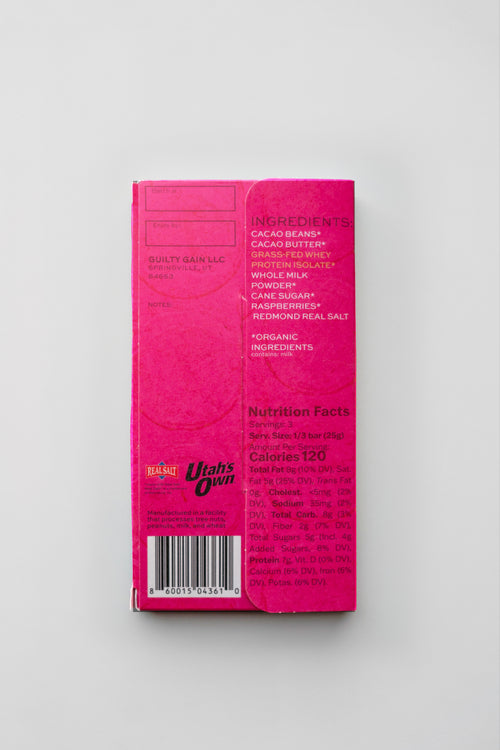 48% Raspberry Milk Chocolate  20g protein