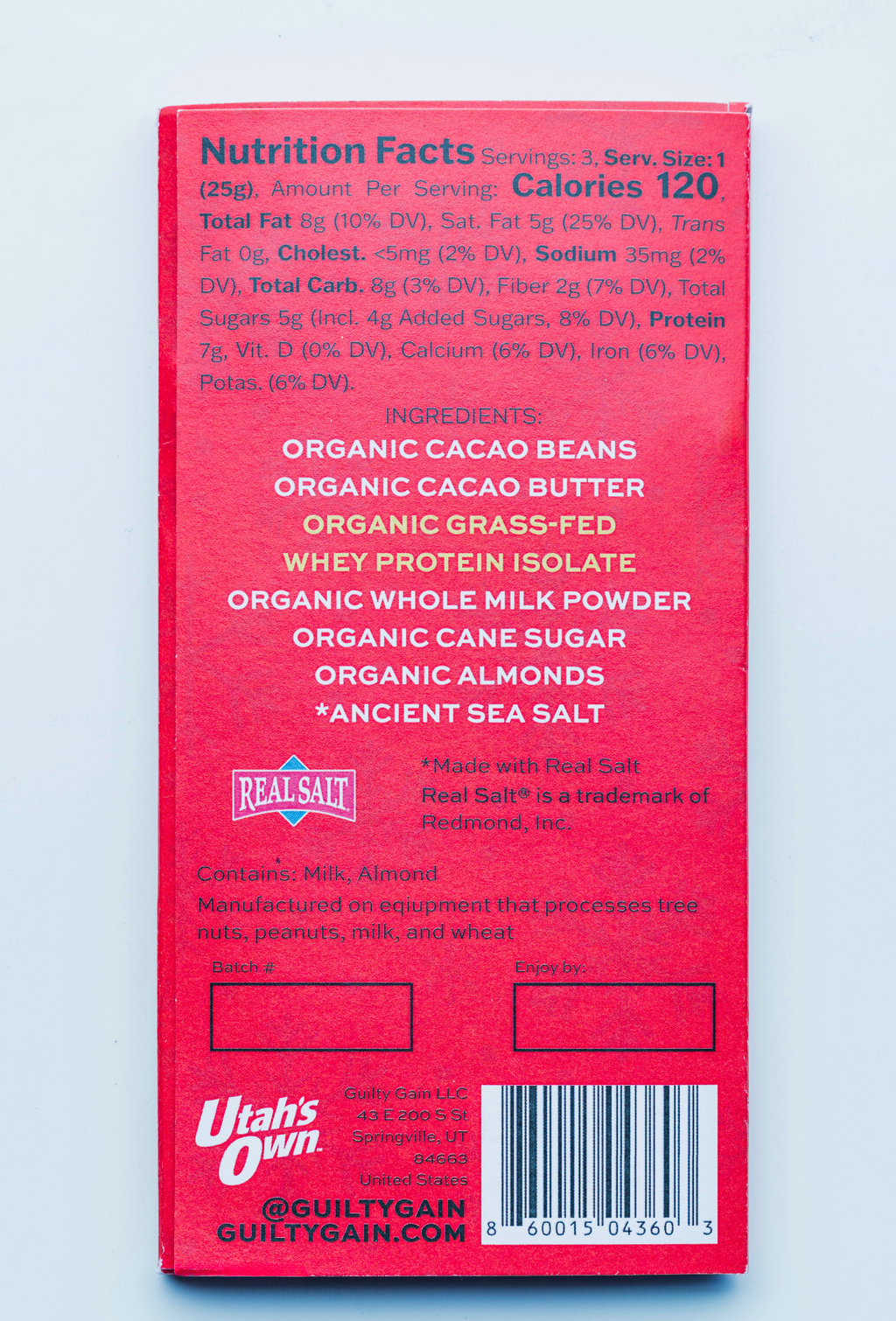 48% Milk Chocolate (Almond + Salt) 20g protein