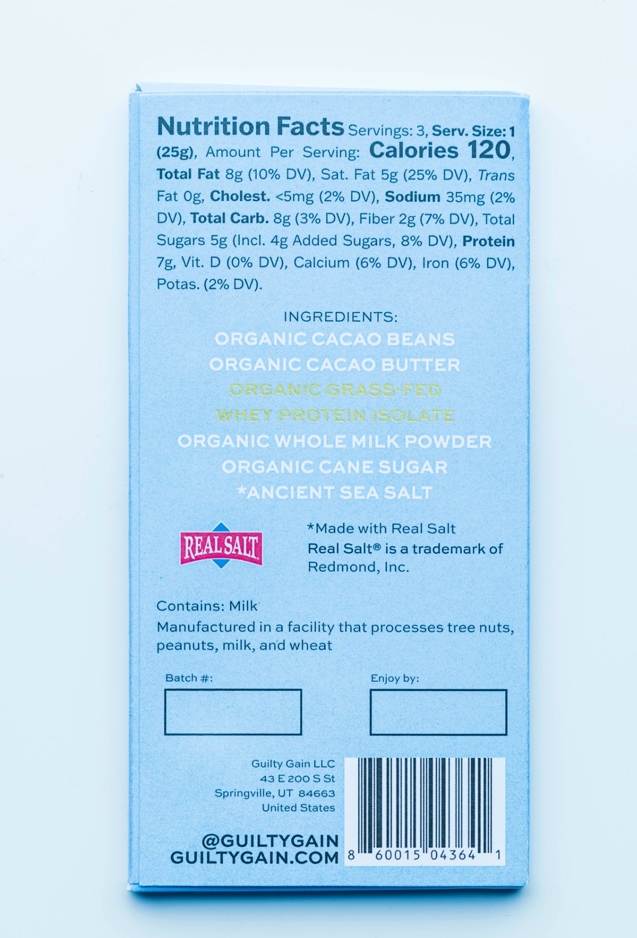 48% Milk Chocolate (Lightly Salted) 20g protein